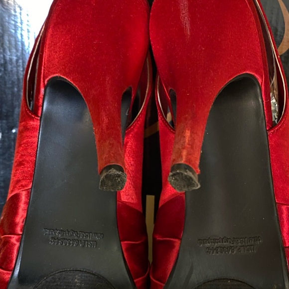Red Satin Heels - Picture 2 of 8